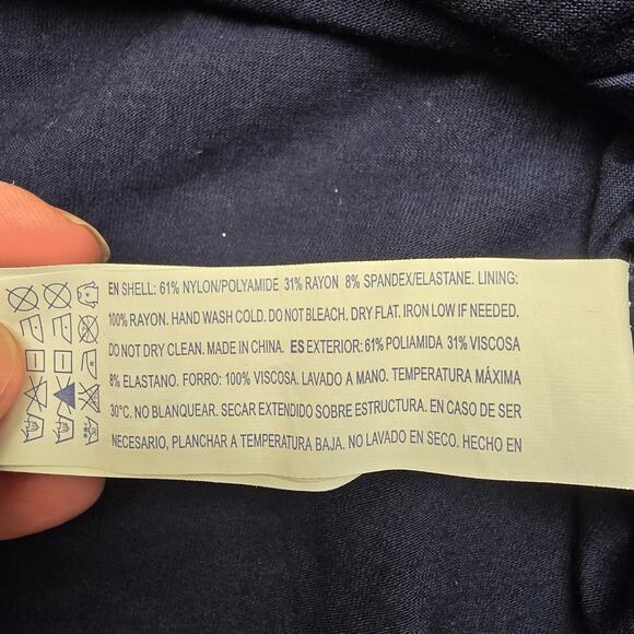 Women's Forever 21 Navy Blue Crochet Lace Overlay Long Sleeve Dress - Size Small - Picture 9 of 9